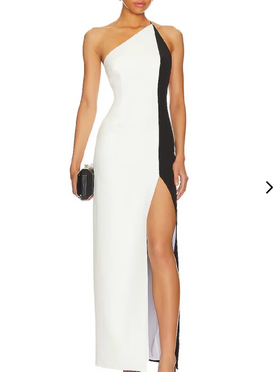 Lovers + Friends Dresses & Skirts - Lovers + Friends Black & White One-Shoulder Maxi Dress